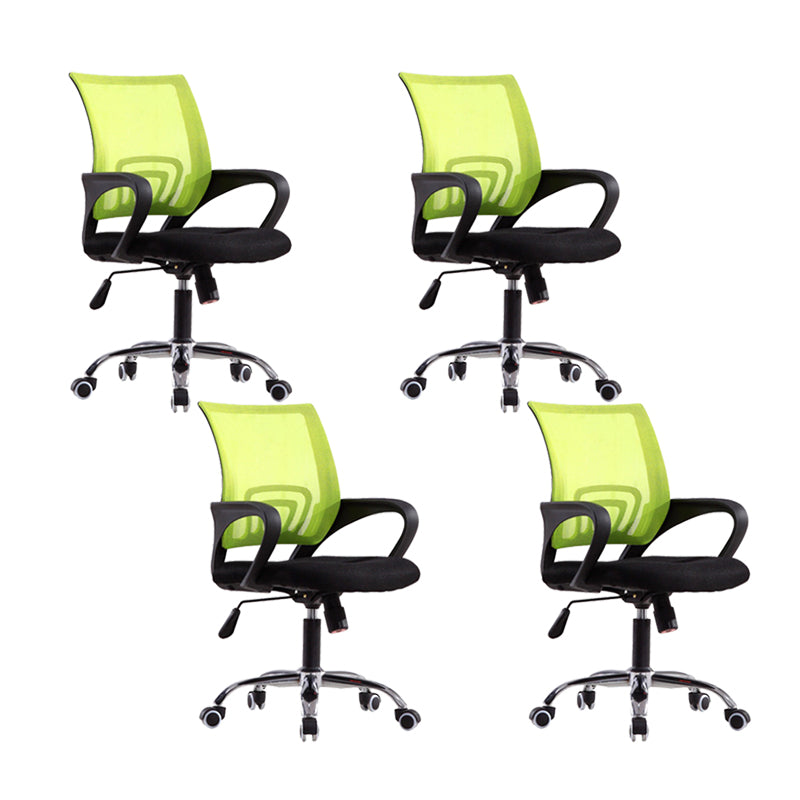 Mid Back Swivel Lumbar Support Desk Chair Breathable AirGrid Office Chair 4 Piece Set Green Clearhalo 'furn' 'furn_office_chair' 'Furniture' 'Office Chairs' 'Office Furniture' 'office_chair' 6335223