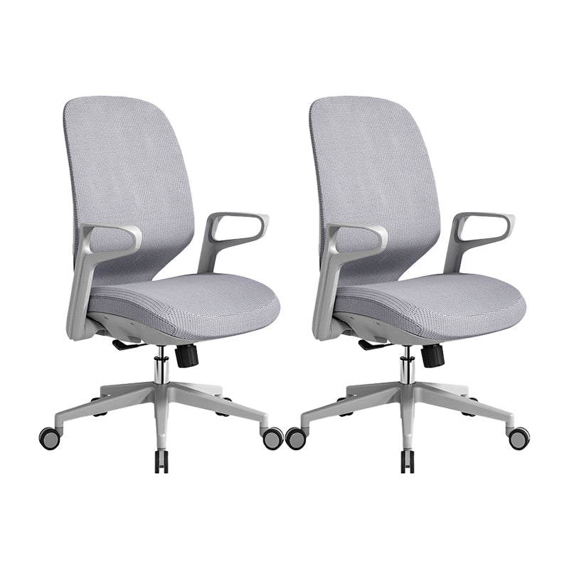 Contemporary Adjustable Microfiber Swivel Chair Conference High Back Office Chair Grey 2 Piece Set Clearhalo 'furn' 'furn_office_chair' 'Furniture' 'Office Chairs' 'Office Furniture' 'office_chair' 6335245