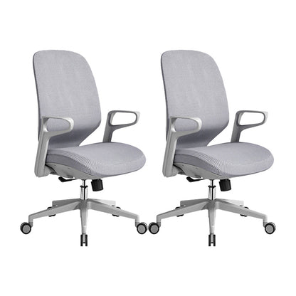Contemporary Adjustable Microfiber Swivel Chair Conference High Back Office Chair Grey 2 Piece Set Clearhalo 'furn' 'furn_office_chair' 'Furniture' 'Office Chairs' 'Office Furniture' 'office_chair' 6335245