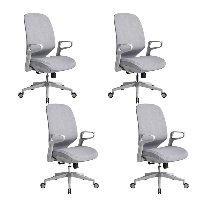 Contemporary Adjustable Microfiber Swivel Chair Conference High Back Office Chair Grey 4 Piece Set Clearhalo 'furn' 'furn_office_chair' 'Furniture' 'Office Chairs' 'Office Furniture' 'office_chair' 6335248