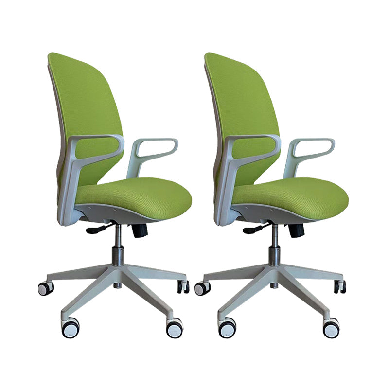 Contemporary Adjustable Microfiber Swivel Chair Conference High Back Office Chair Green 2 Piece Set Clearhalo 'furn' 'furn_office_chair' 'Furniture' 'Office Chairs' 'Office Furniture' 'office_chair' 6335254