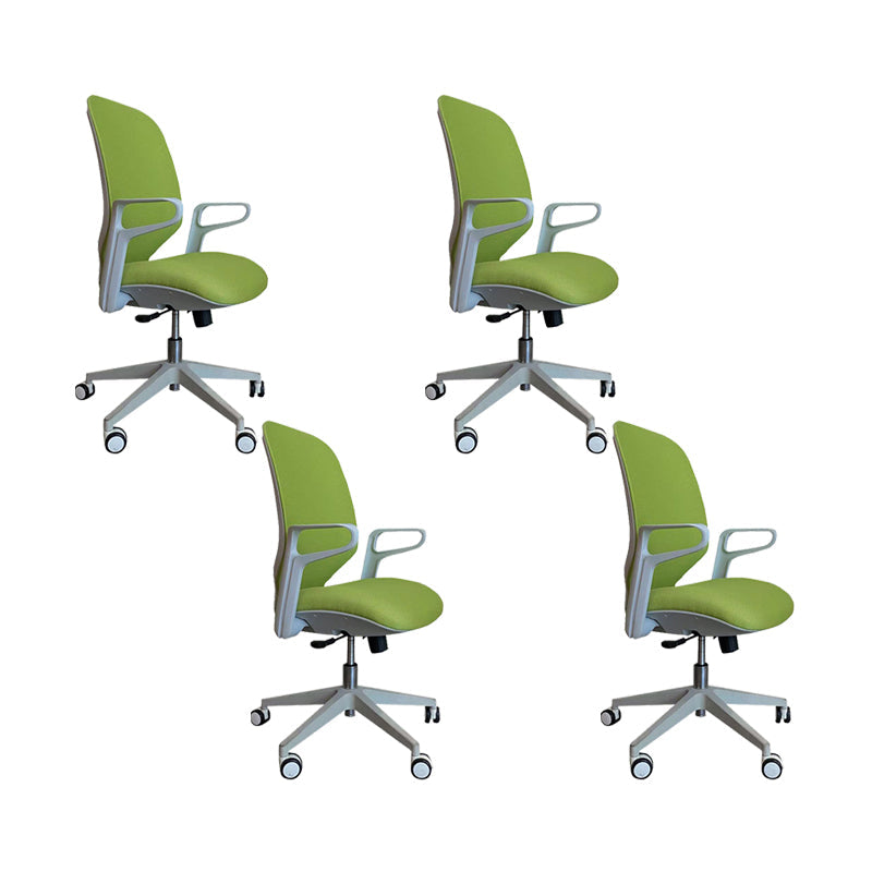 Contemporary Adjustable Microfiber Swivel Chair Conference High Back Office Chair Green 4 Piece Set Clearhalo 'furn' 'furn_office_chair' 'Furniture' 'Office Chairs' 'Office Furniture' 'office_chair' 6335256
