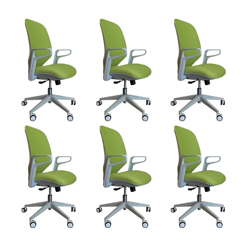 Contemporary Adjustable Microfiber Swivel Chair Conference High Back Office Chair Green 6 Piece Set Clearhalo 'furn' 'furn_office_chair' 'Furniture' 'Office Chairs' 'Office Furniture' 'office_chair' 6335258