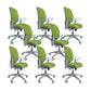Contemporary Adjustable Microfiber Swivel Chair Conference High Back Office Chair Green 8 Piece Set Clearhalo 'furn' 'furn_office_chair' 'Furniture' 'Office Chairs' 'Office Furniture' 'office_chair' 6335261