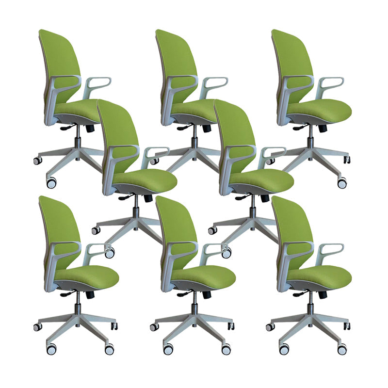 Contemporary Adjustable Microfiber Swivel Chair Conference High Back Office Chair Green 8 Piece Set Clearhalo 'furn' 'furn_office_chair' 'Furniture' 'Office Chairs' 'Office Furniture' 'office_chair' 6335261