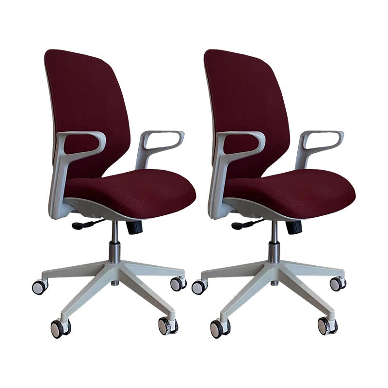 Contemporary Adjustable Microfiber Swivel Chair Conference High Back Office Chair Red 2 Piece Set Clearhalo 'furn' 'furn_office_chair' 'Furniture' 'Office Chairs' 'Office Furniture' 'office_chair' 6335264