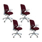 Contemporary Adjustable Microfiber Swivel Chair Conference High Back Office Chair Red 4 Piece Set Clearhalo 'furn' 'furn_office_chair' 'Furniture' 'Office Chairs' 'Office Furniture' 'office_chair' 6335265
