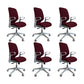 Contemporary Adjustable Microfiber Swivel Chair Conference High Back Office Chair Red 6 Piece Set Clearhalo 'furn' 'furn_office_chair' 'Furniture' 'Office Chairs' 'Office Furniture' 'office_chair' 6335267