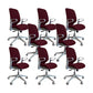 Contemporary Adjustable Microfiber Swivel Chair Conference High Back Office Chair Red 8 Piece Set Clearhalo 'furn' 'furn_office_chair' 'Furniture' 'Office Chairs' 'Office Furniture' 'office_chair' 6335270