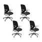 Contemporary Adjustable Microfiber Swivel Chair Conference High Back Office Chair Black 4 Piece Set Clearhalo 'furn' 'furn_office_chair' 'Furniture' 'Office Chairs' 'Office Furniture' 'office_chair' 6335272
