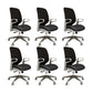 Contemporary Adjustable Microfiber Swivel Chair Conference High Back Office Chair Black 6 Piece Set Clearhalo 'furn' 'furn_office_chair' 'Furniture' 'Office Chairs' 'Office Furniture' 'office_chair' 6335273
