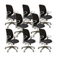 Contemporary Adjustable Microfiber Swivel Chair Conference High Back Office Chair Black 8 Piece Set Clearhalo 'furn' 'furn_office_chair' 'Furniture' 'Office Chairs' 'Office Furniture' 'office_chair' 6335274