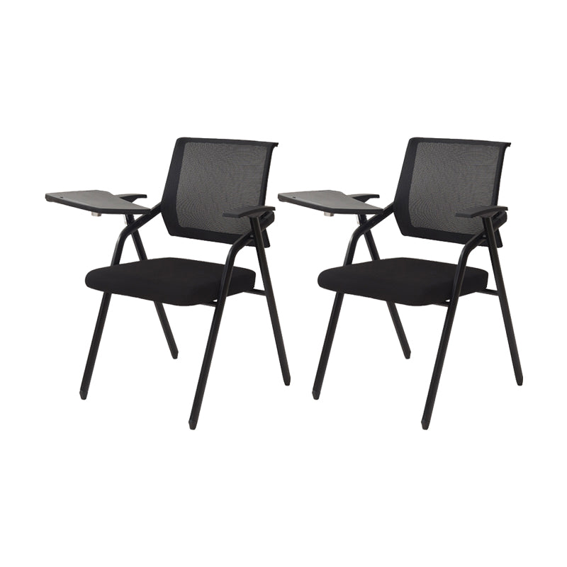 No Distressing Contemporary Guest Chair Microfiber Back Conference Chair 2 Piece Set Casters Not Included Black Clearhalo 'furn' 'furn_office_chair' 'Furniture' 'Office Chairs' 'Office Furniture' 'office_chair' 6335279