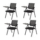 No Distressing Contemporary Guest Chair Microfiber Back Conference Chair 4 Piece Set Casters Not Included Black Clearhalo 'furn' 'furn_office_chair' 'Furniture' 'Office Chairs' 'Office Furniture' 'office_chair' 6335281
