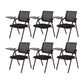 No Distressing Contemporary Guest Chair Microfiber Back Conference Chair 6 Piece Set Casters Not Included Black Clearhalo 'furn' 'furn_office_chair' 'Furniture' 'Office Chairs' 'Office Furniture' 'office_chair' 6335282