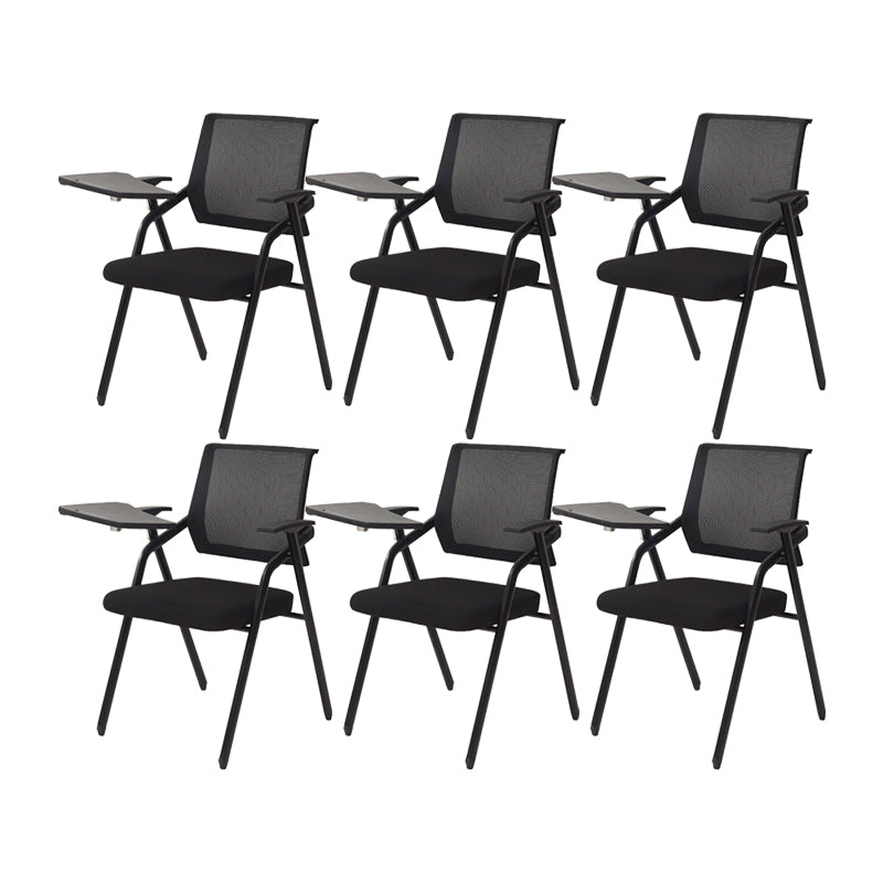 No Distressing Contemporary Guest Chair Microfiber Back Conference Chair 6 Piece Set Casters Not Included Black Clearhalo 'furn' 'furn_office_chair' 'Furniture' 'Office Chairs' 'Office Furniture' 'office_chair' 6335282