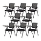 No Distressing Contemporary Guest Chair Microfiber Back Conference Chair 8 Piece Set Casters Not Included Black Clearhalo 'furn' 'furn_office_chair' 'Furniture' 'Office Chairs' 'Office Furniture' 'office_chair' 6335285