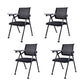 No Distressing Contemporary Guest Chair Microfiber Back Conference Chair 4 Piece Set Casters Included Black Clearhalo 'furn' 'furn_office_chair' 'Furniture' 'Office Chairs' 'Office Furniture' 'office_chair' 6335290