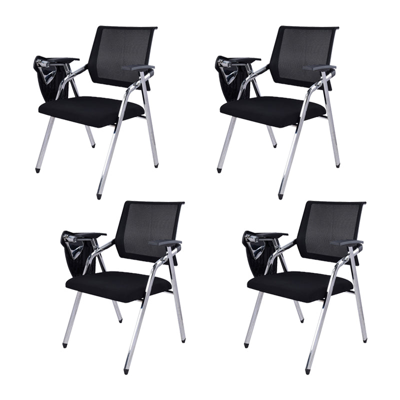 No Distressing Contemporary Guest Chair Microfiber Back Conference Chair 4 Piece Set Casters Not Included Silver Clearhalo 'furn' 'furn_office_chair' 'Furniture' 'Office Chairs' 'Office Furniture' 'office_chair' 6335298