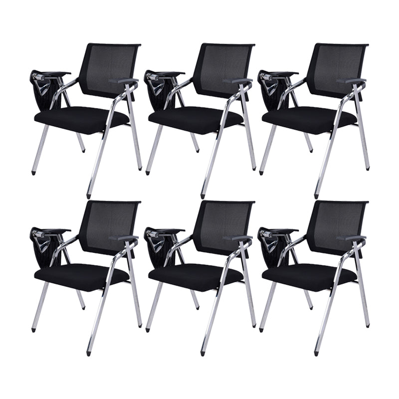 No Distressing Contemporary Guest Chair Microfiber Back Conference Chair 6 Piece Set Casters Not Included Silver Clearhalo 'furn' 'furn_office_chair' 'Furniture' 'Office Chairs' 'Office Furniture' 'office_chair' 6335299