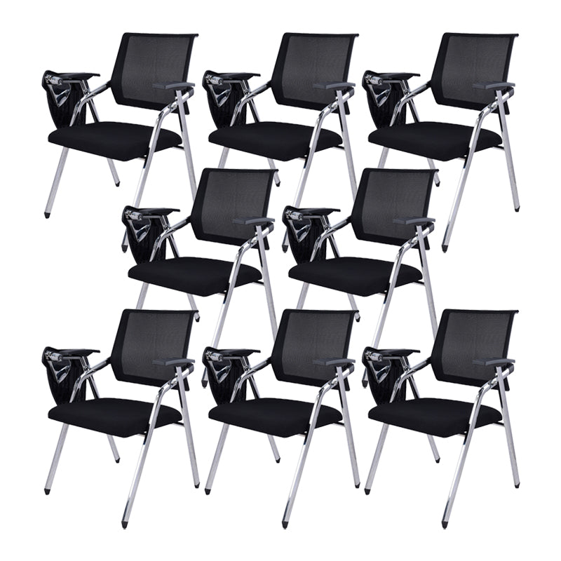 No Distressing Contemporary Guest Chair Microfiber Back Conference Chair 8 Piece Set Casters Not Included Silver Clearhalo 'furn' 'furn_office_chair' 'Furniture' 'Office Chairs' 'Office Furniture' 'office_chair' 6335300