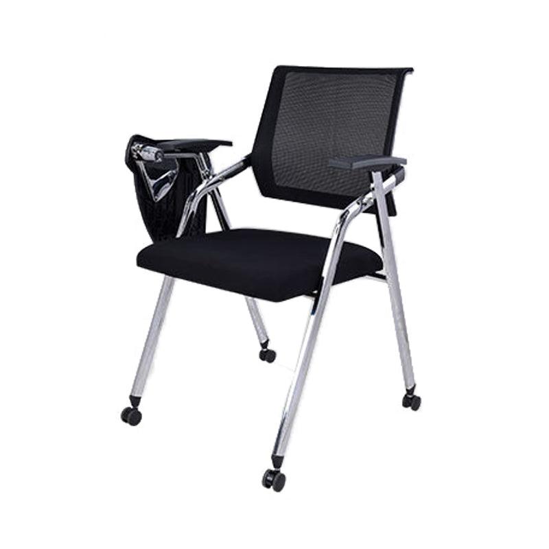 No Distressing Contemporary Guest Chair Microfiber Back Conference Chair 1 Piece Casters Included Silver Clearhalo 'furn' 'furn_office_chair' 'Furniture' 'Office Chairs' 'Office Furniture' 'office_chair' 6335301