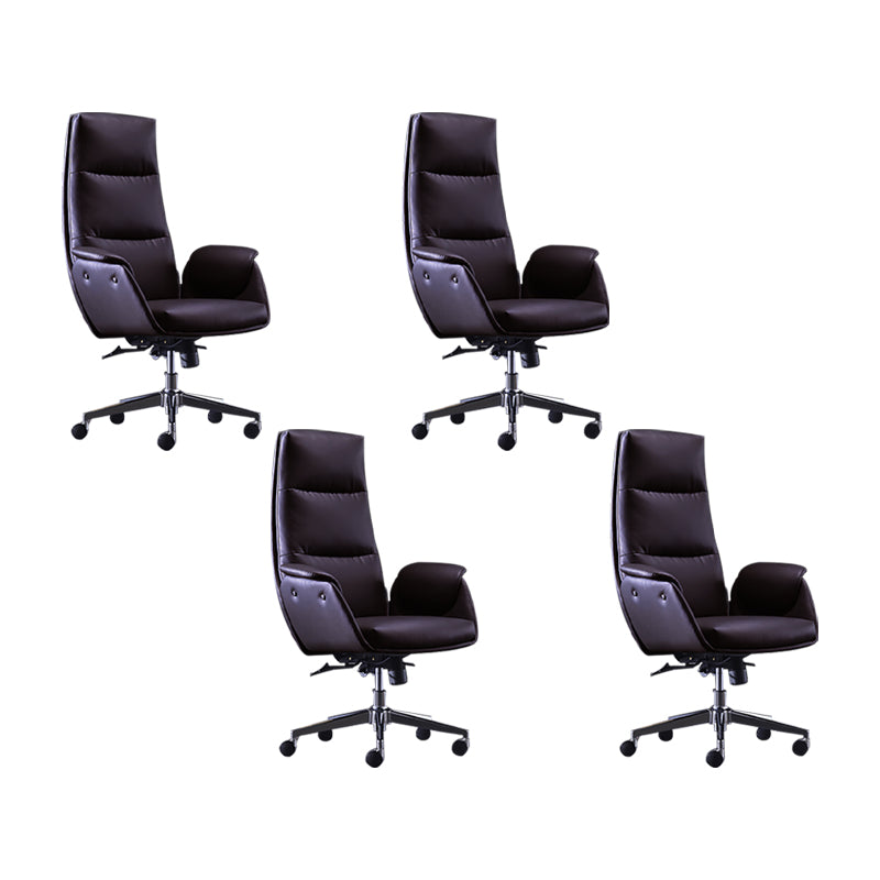 Office High Back Managers Chair Modern Armless Upholstered Executive Chair Coffee 4 Piece Set Clearhalo 'furn' 'furn_office_chair' 'Furniture' 'Office Chairs' 'Office Furniture' 'office_chair' 6335311