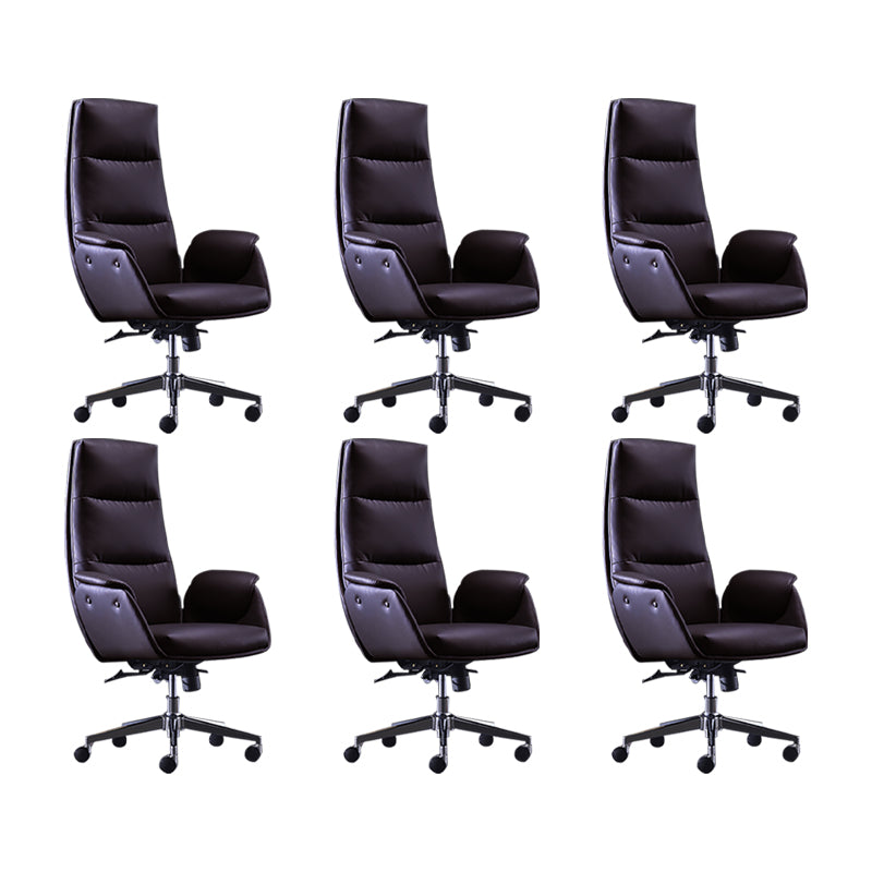 Office High Back Managers Chair Modern Armless Upholstered Executive Chair Coffee 6 Piece Set Clearhalo 'furn' 'furn_office_chair' 'Furniture' 'Office Chairs' 'Office Furniture' 'office_chair' 6335312