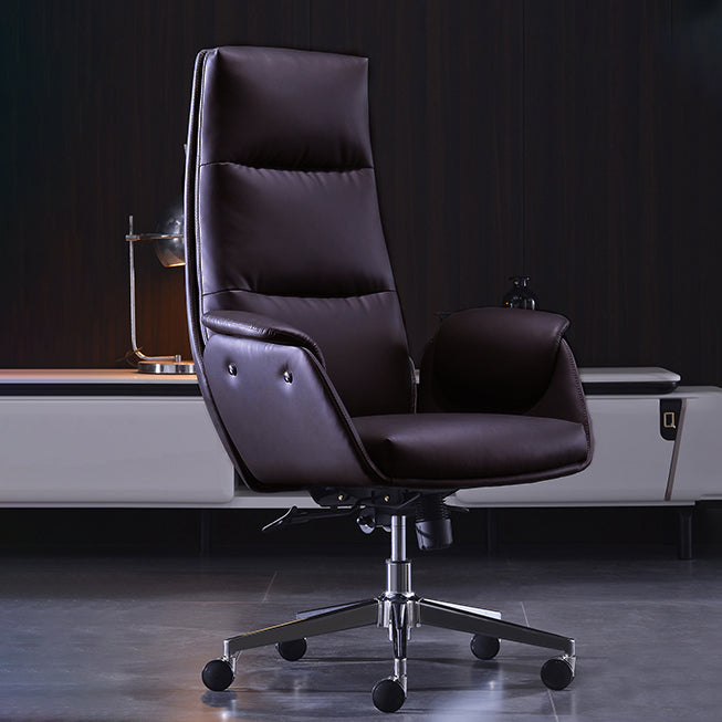 Office High Back Managers Chair Modern Armless Upholstered Executive Chair Coffee 1 Piece Clearhalo 'furn' 'furn_office_chair' 'Furniture' 'Office Chairs' 'Office Furniture' 'office_chair' 6335313