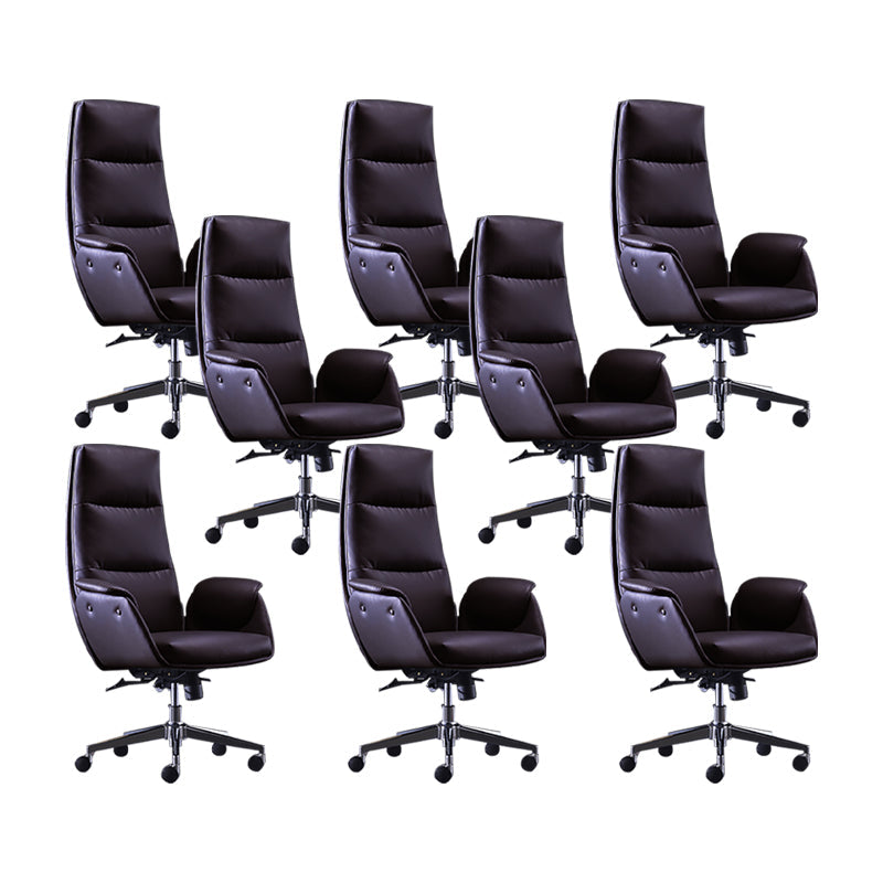 Office High Back Managers Chair Modern Armless Upholstered Executive Chair Coffee 8 Piece Set Clearhalo 'furn' 'furn_office_chair' 'Furniture' 'Office Chairs' 'Office Furniture' 'office_chair' 6335315