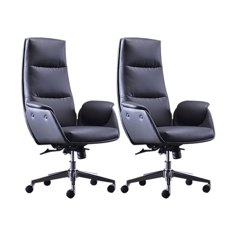 Office High Back Managers Chair Modern Armless Upholstered Executive Chair Black 2 Piece Set Clearhalo 'furn' 'furn_office_chair' 'Furniture' 'Office Chairs' 'Office Furniture' 'office_chair' 6335318