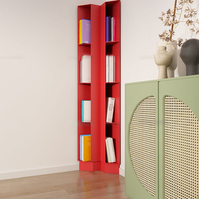 Urban Metal Bookshelf Closed Back Vertical Bookcase for Living Room