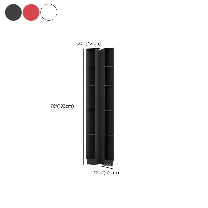 Urban Metal Bookshelf Closed Back Vertical Bookcase for Living Room