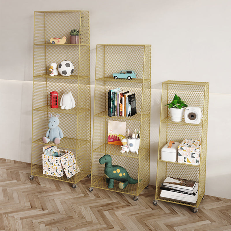 Urban Closed Back Bookshelf Metal Vertical Bookcase for Living Room