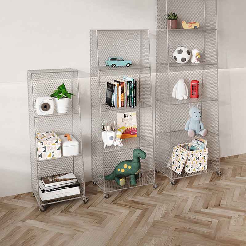 Urban Closed Back Bookshelf Metal Vertical Bookcase for Living Room