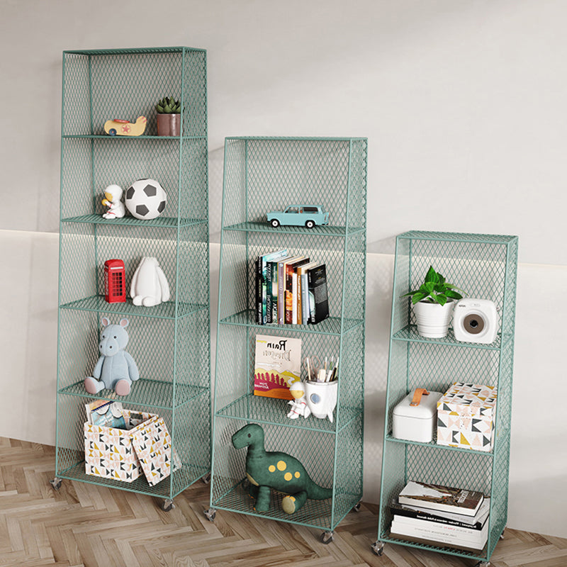Urban Closed Back Bookshelf Metal Vertical Bookcase for Living Room