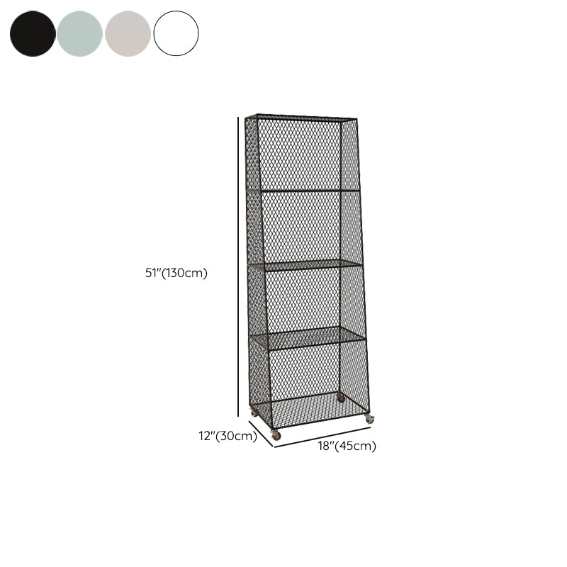 Urban Closed Back Bookshelf Metal Vertical Bookcase for Living Room