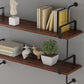 Modern Wall Mounted Bookcase Wood Natural Bookshelf with Shelves