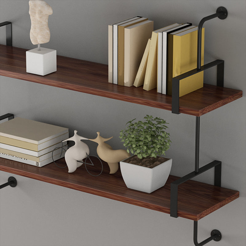 Modern Wall Mounted Bookcase Wood Natural Bookshelf with Shelves