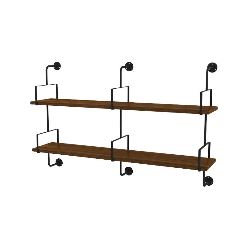 Modern Wall Mounted Bookcase Wood Natural Bookshelf with Shelves