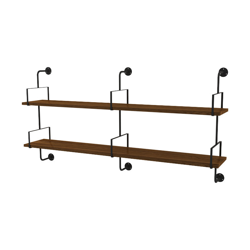 Modern Wall Mounted Bookcase Wood Natural Bookshelf with Shelves