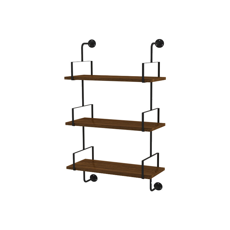 Modern Wall Mounted Bookcase Wood Natural Bookshelf with Shelves