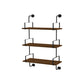 Modern Wall Mounted Bookcase Wood Natural Bookshelf with Shelves