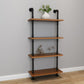 Metal and Wooden Floating Shelf Modern Natural Wall Mounted Bookshelf for Study Room