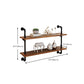 Metal and Wooden Floating Shelf Modern Natural Wall Mounted Bookshelf for Study Room