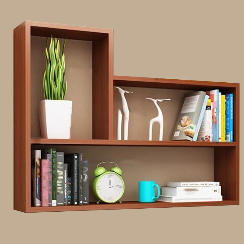 Modern Engineered Wood Bookcase Floating Wall Mounted Bookshelf 31.5"L x 5.9"W x 23.6"H Walnut Clearhalo 'Bookcases' 'furn' 'furn_bookcases' 'Furniture' 'Office Furniture' 6335551