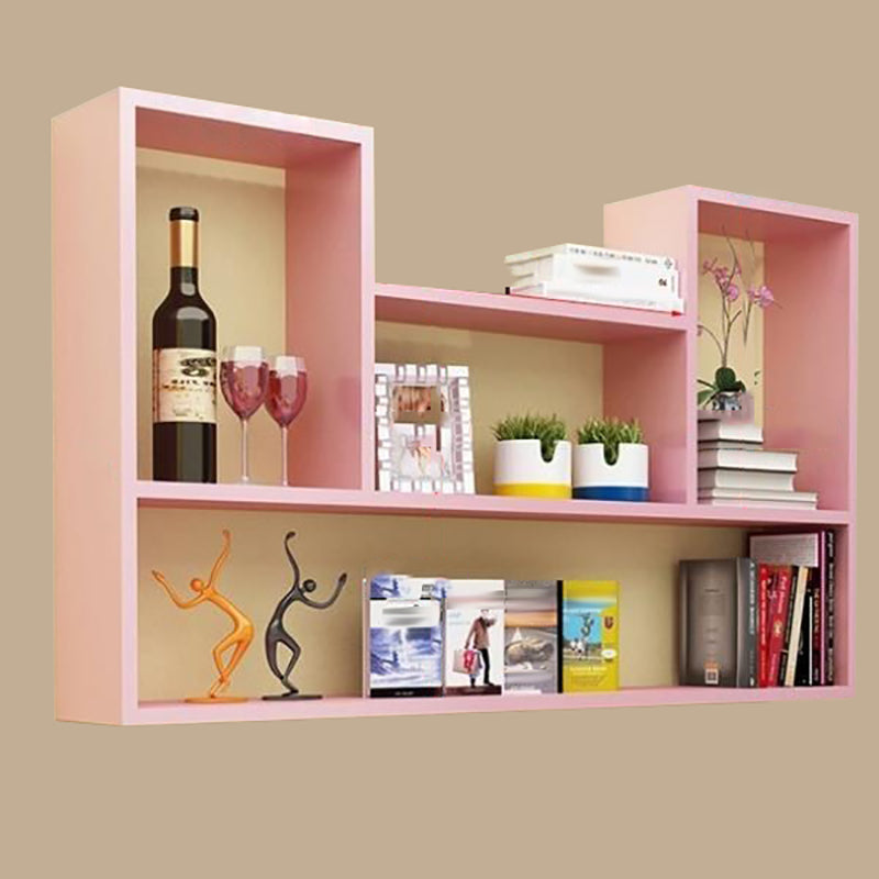 Modern Engineered Wood Bookcase Floating Wall Mounted Bookshelf 35.4"L x 5.9"W x 23.6"H Pink Clearhalo 'Bookcases' 'furn' 'furn_bookcases' 'Furniture' 'Office Furniture' 6335556