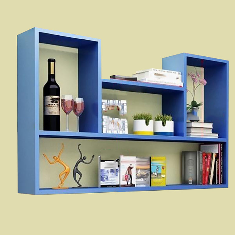 Modern Engineered Wood Bookcase Floating Wall Mounted Bookshelf 35.4"L x 5.9"W x 23.6"H Blue Clearhalo 'Bookcases' 'furn' 'furn_bookcases' 'Furniture' 'Office Furniture' 6335557