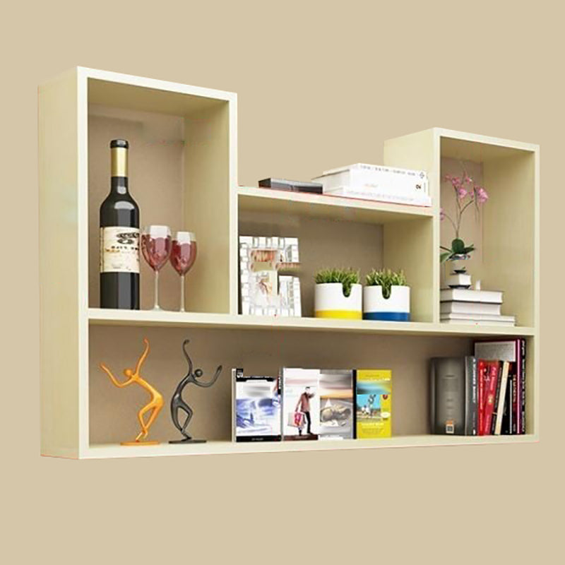 Modern Engineered Wood Bookcase Floating Wall Mounted Bookshelf 35.4"L x 5.9"W x 23.6"H Natural Clearhalo 'Bookcases' 'furn' 'furn_bookcases' 'Furniture' 'Office Furniture' 6335558