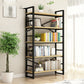 Contemporary Metal and Wooden Shelf Bookcase Open Book Shelf for Study Room